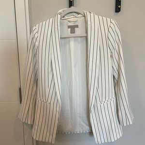 White pinstripe blazer